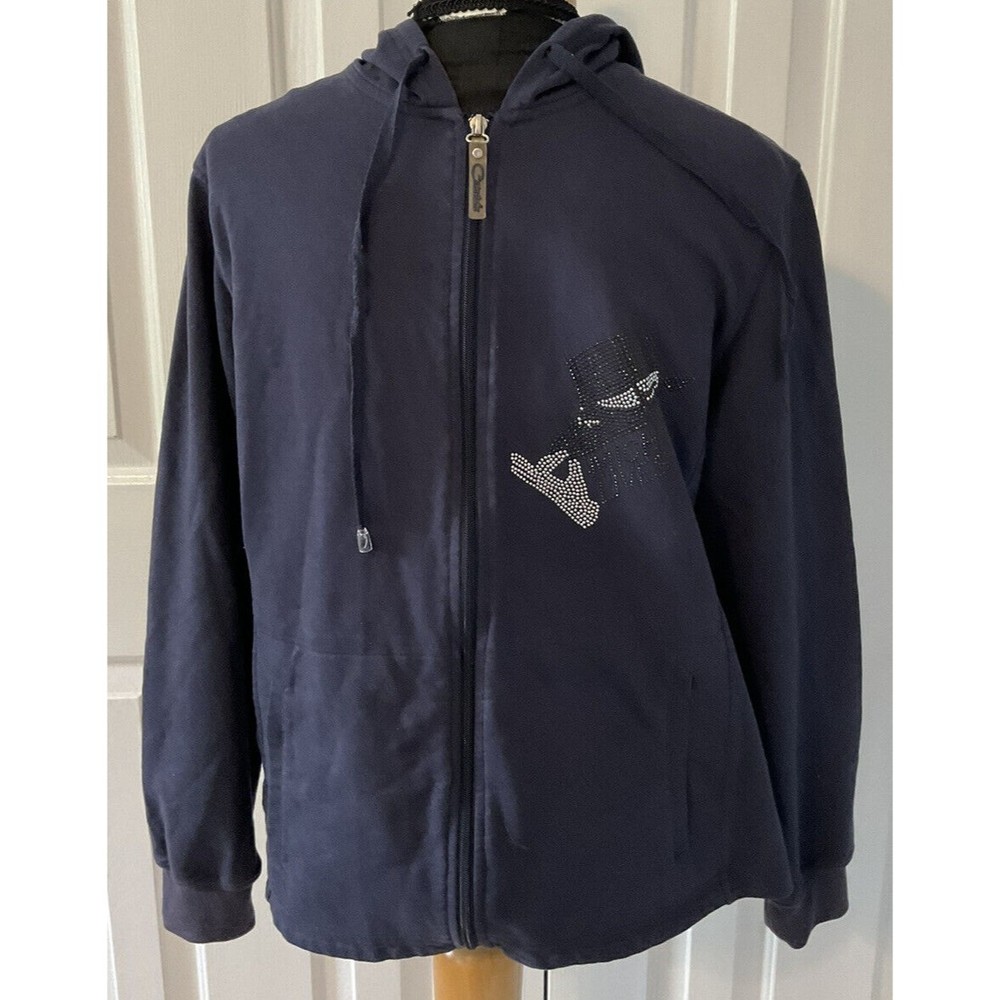 Michael Jackson “Michael Lives” Rhinestone Full Zip Hooded Sweatshirt Blue size?